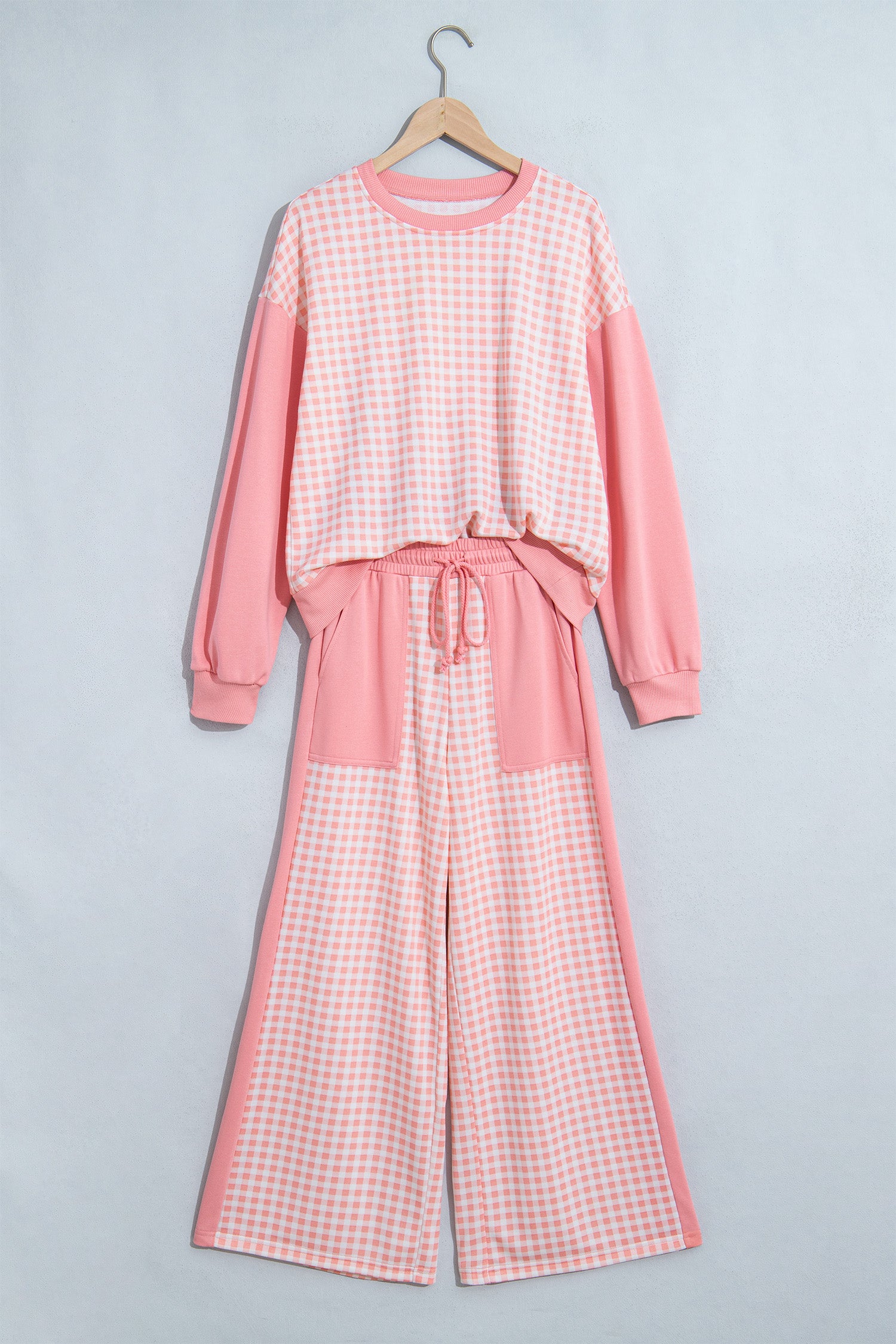 Gingham Style Top And Pant Set (5 Colors)