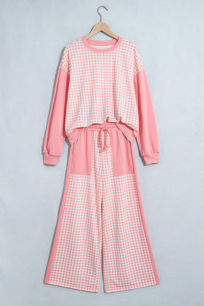 Gingham Style Top And Pant Set (5 Colors)