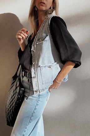Above The Fray Sleeveless Denim Vest