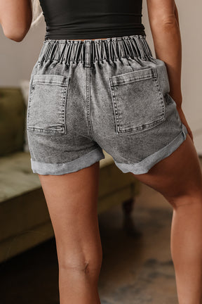 Off The Cuff Light Wash Denim Shorts