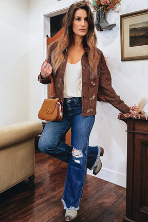The Coffee Stitch Embroidered Corduroy Jacket