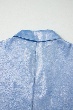 All The Sparkles Blue Metallic Top