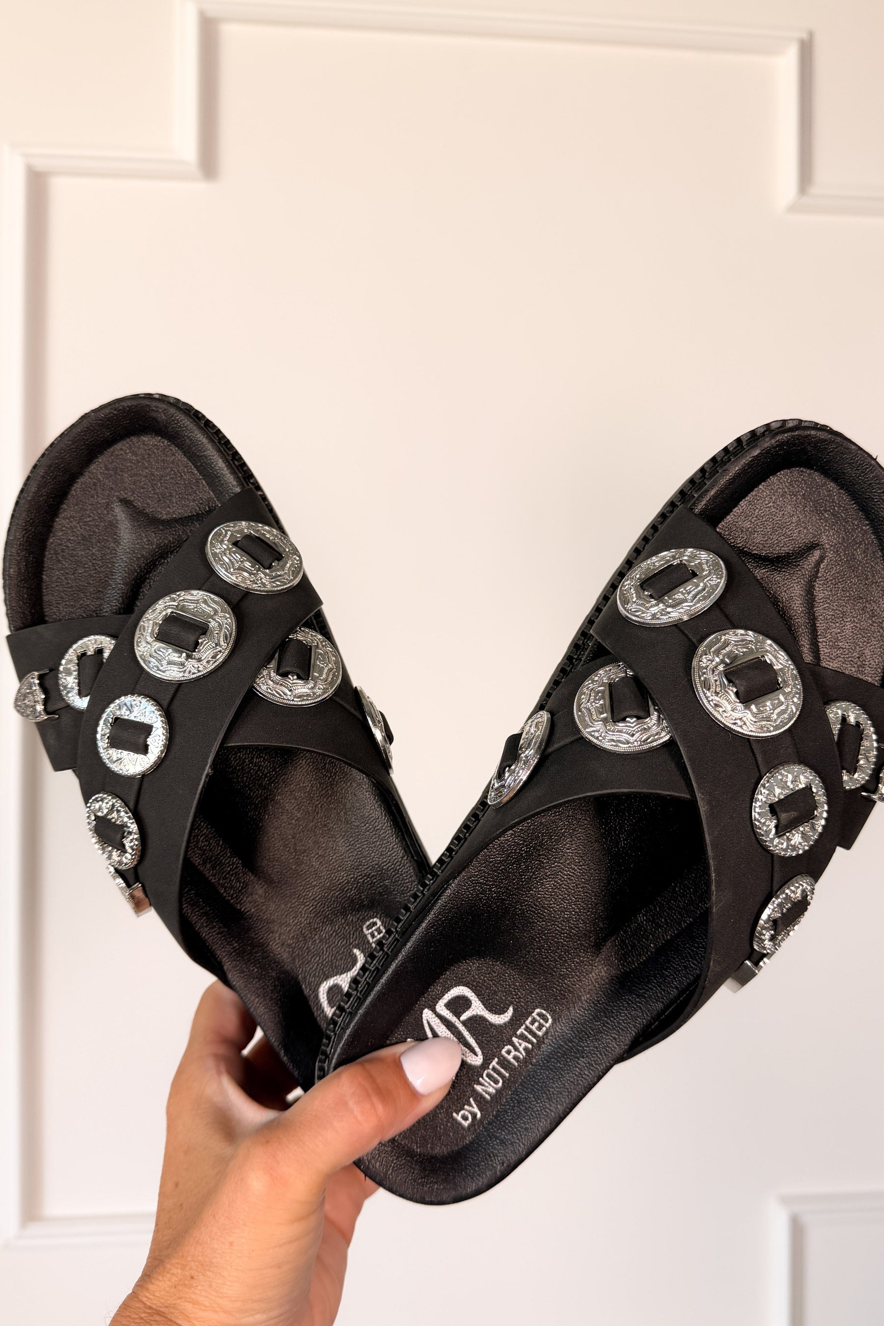 Calanthe Western Concho Sandal in Black