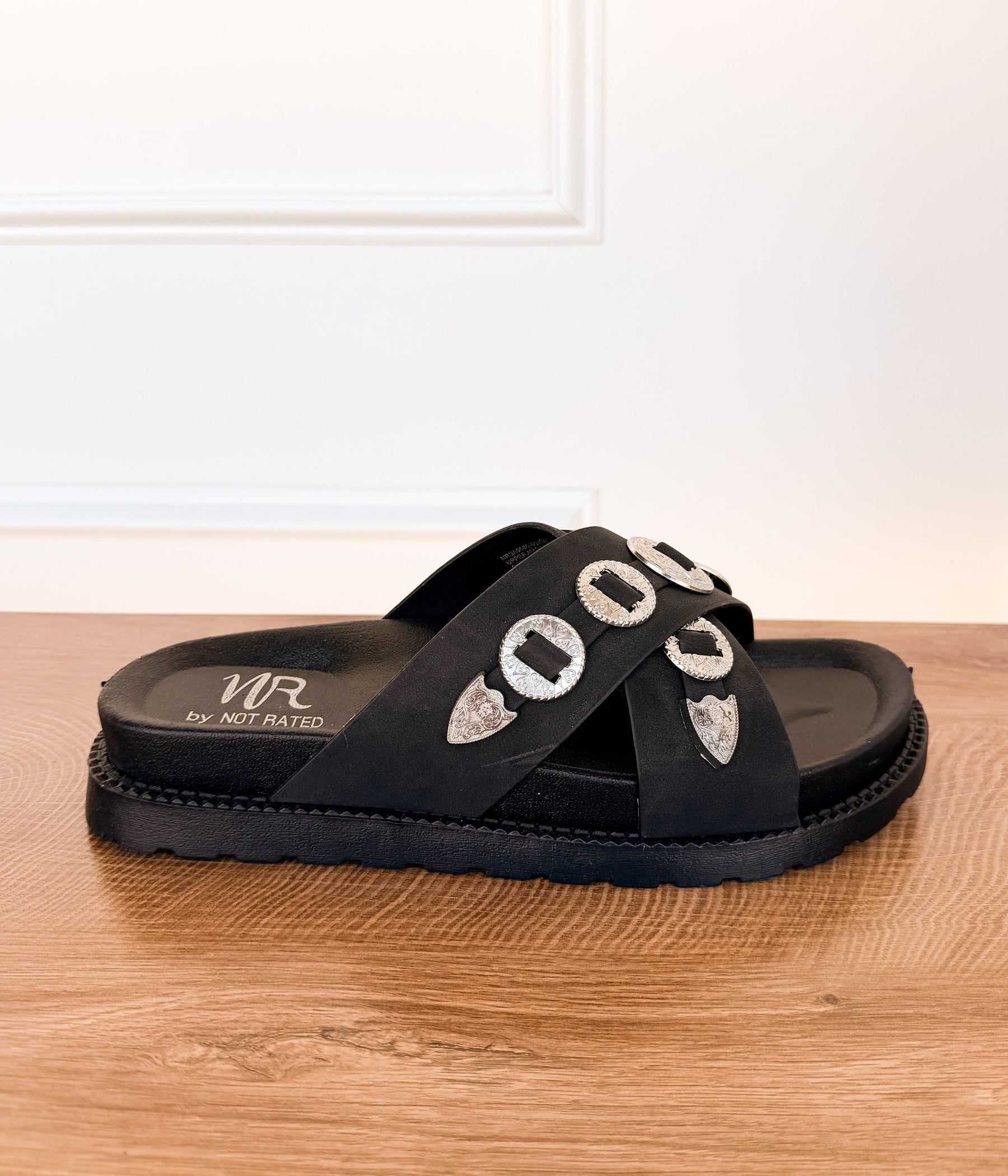 Calanthe Western Concho Sandal in Black