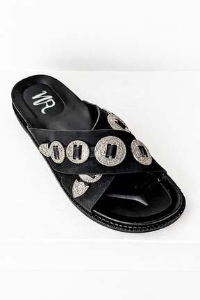 Calanthe Western Concho Sandal in Black