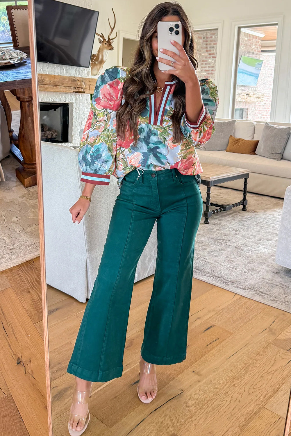 Bloom And Grow V Neck Floral Top