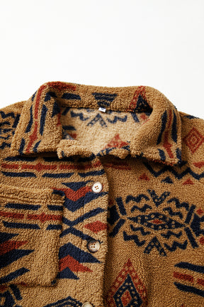 Warm You Up Aztec Pattern Fleece Shacket