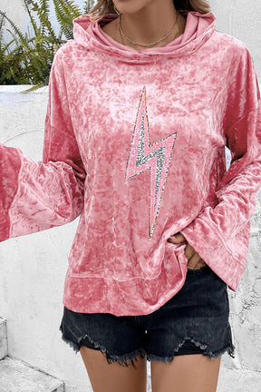 Don't Dull Your Sparkle Thunderbolt Printed Hooded Top - T10942PK