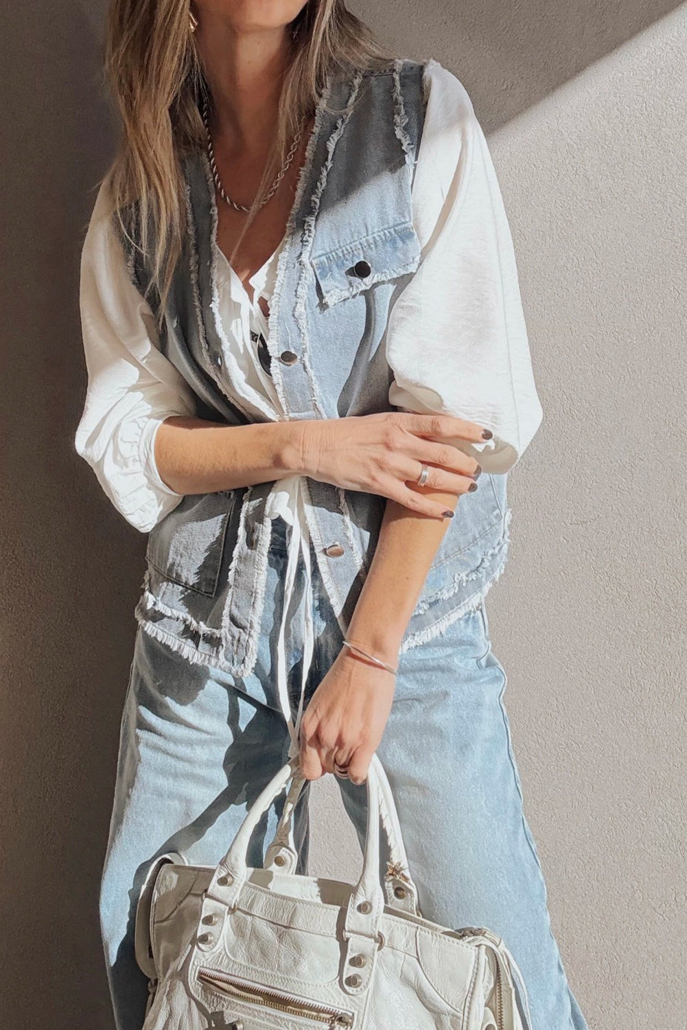Above The Fray Sleeveless Denim Vest