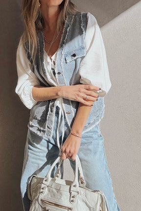Above The Fray Sleeveless Denim Vest