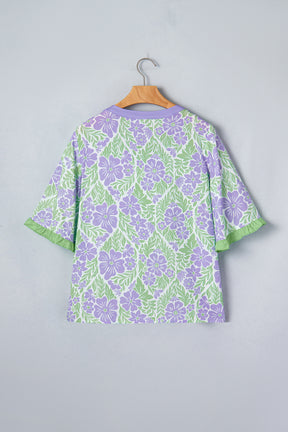 Made You Look Purple Floral Print Top
