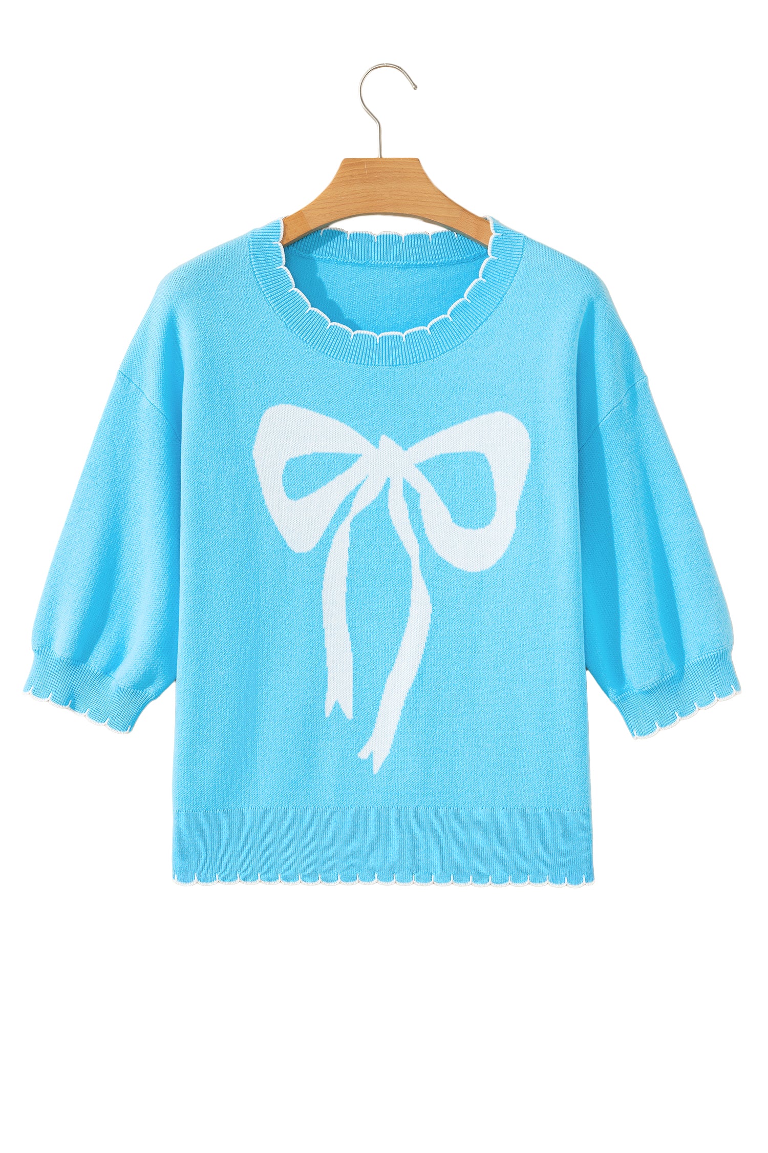 Bow My Gosh Blue Sweater