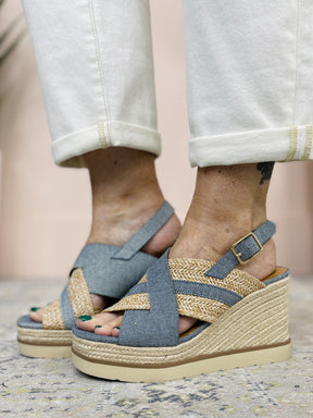 Truly Untouchable Denim Espadrille Sandals - SHO2679DN