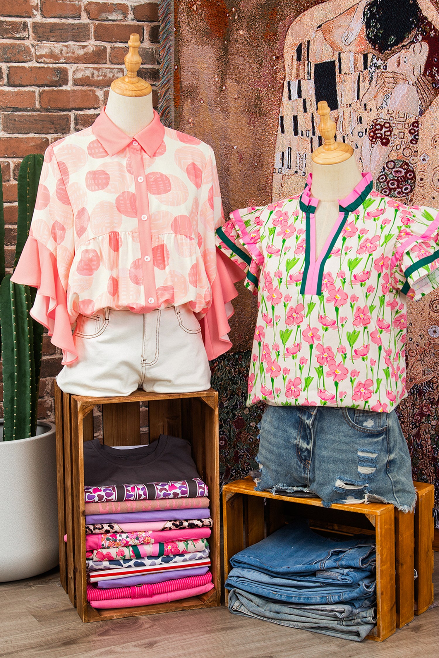Glamour Girl Pink Polka Dot Top