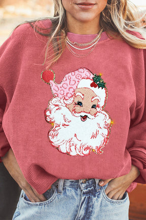 Santa Claus Sparkle Corded Sweatshirt
