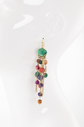Multi Beaded Dangle Earrings - E048MU