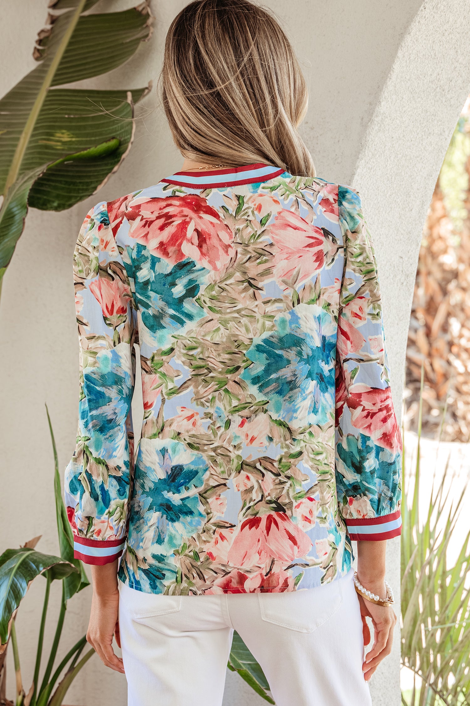 Bloom And Grow V Neck Floral Top