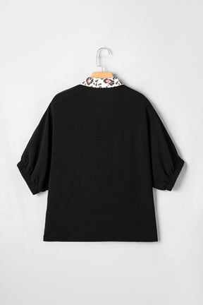 Just Feels Like Me Black Leopard Trim Dolman Top
