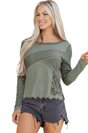 Soft Lace Beauty Waffle Ribbed Top