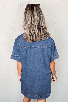 Rock The Denim Pocket Denim Mini Dress