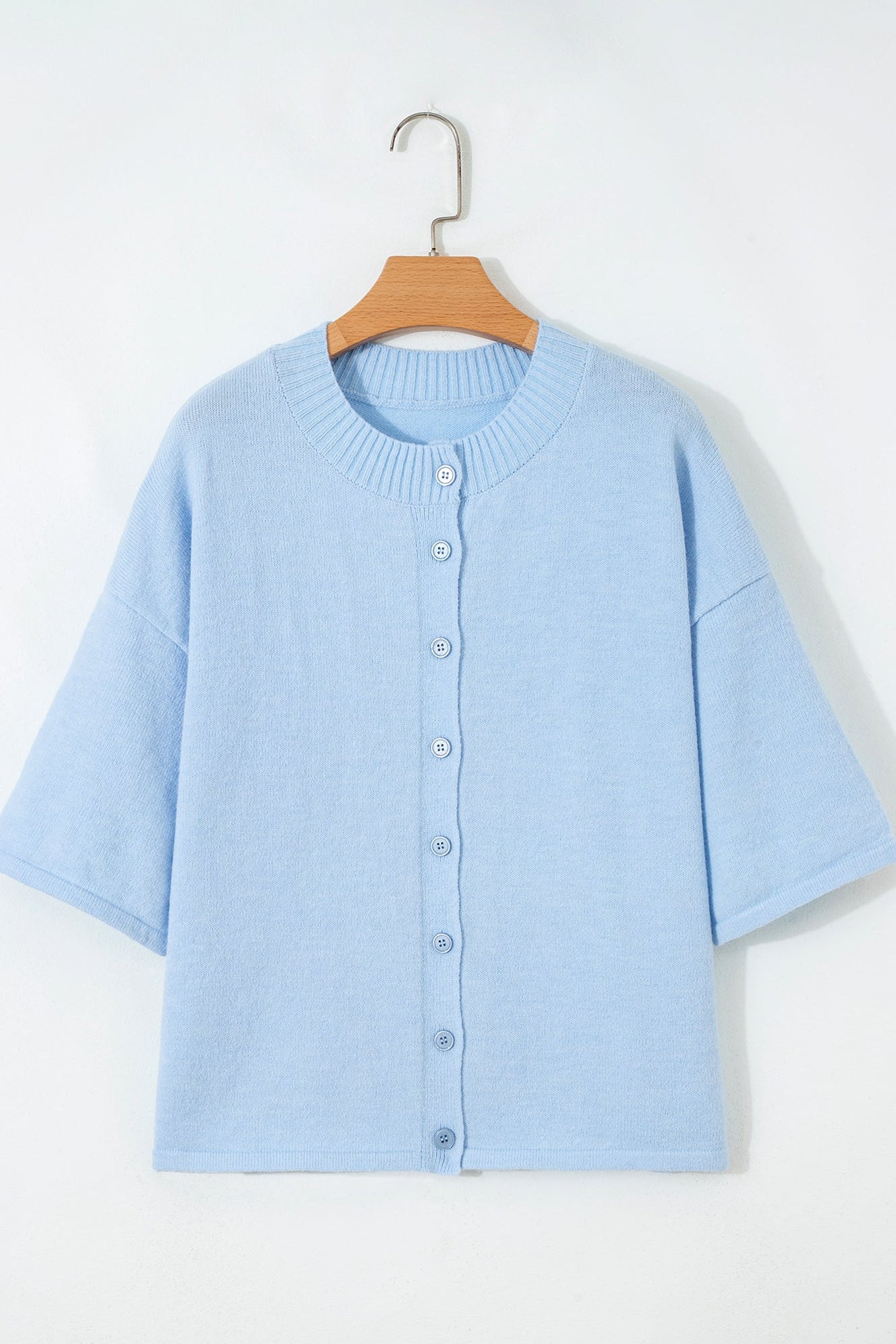 Easy To Style Blue Knit Sweater Cardigan