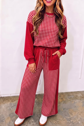 Gingham Style Top And Pant Set (5 Colors)