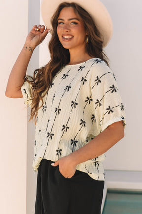 Pretty As A Bow Beige Top