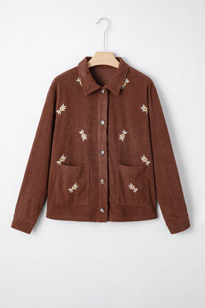The Coffee Stitch Embroidered Corduroy Jacket