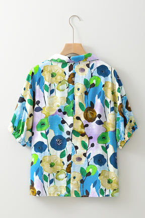 Oh My Darling Light Blue Floral Print Top