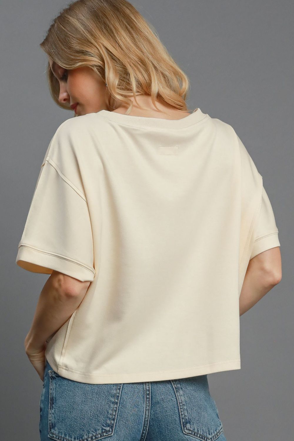 The Final Crop Lightweight Cropped Ecru Sweatshirt - T11206EC