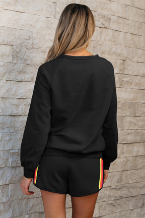Match Made In Heaven Black Pullover and Short Set