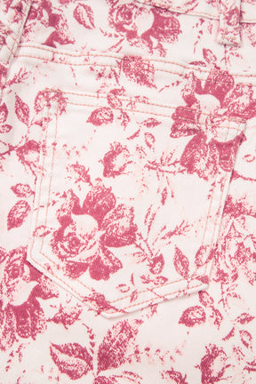 Show Off Pink Vintage Floral Jeans