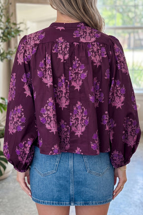 Midnight Bloom Floral Print Top