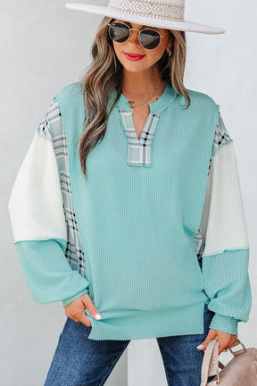 Aruba Dreams Corded Texture Colorblock Top