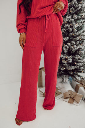 Red JOLLY Corded Top and Pants Set