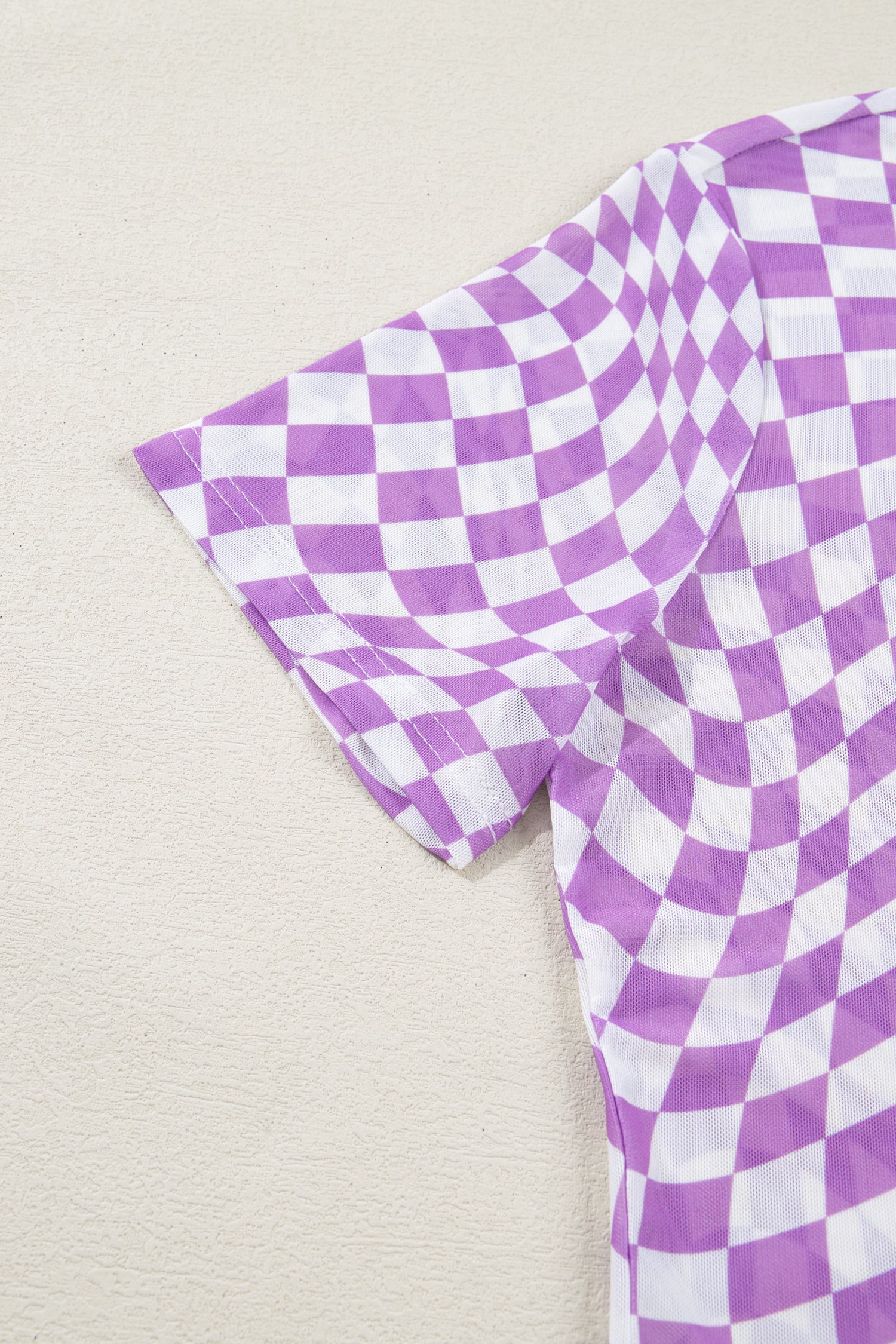 Check Yourself Purple Mesh Top