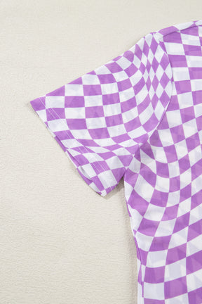 Check Yourself Purple Mesh Top