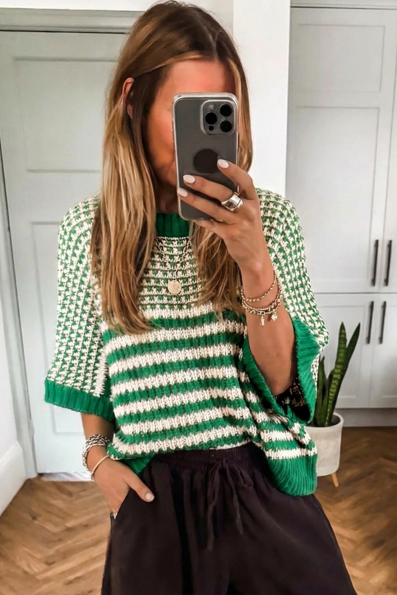 Trust The Journey Green Sweater