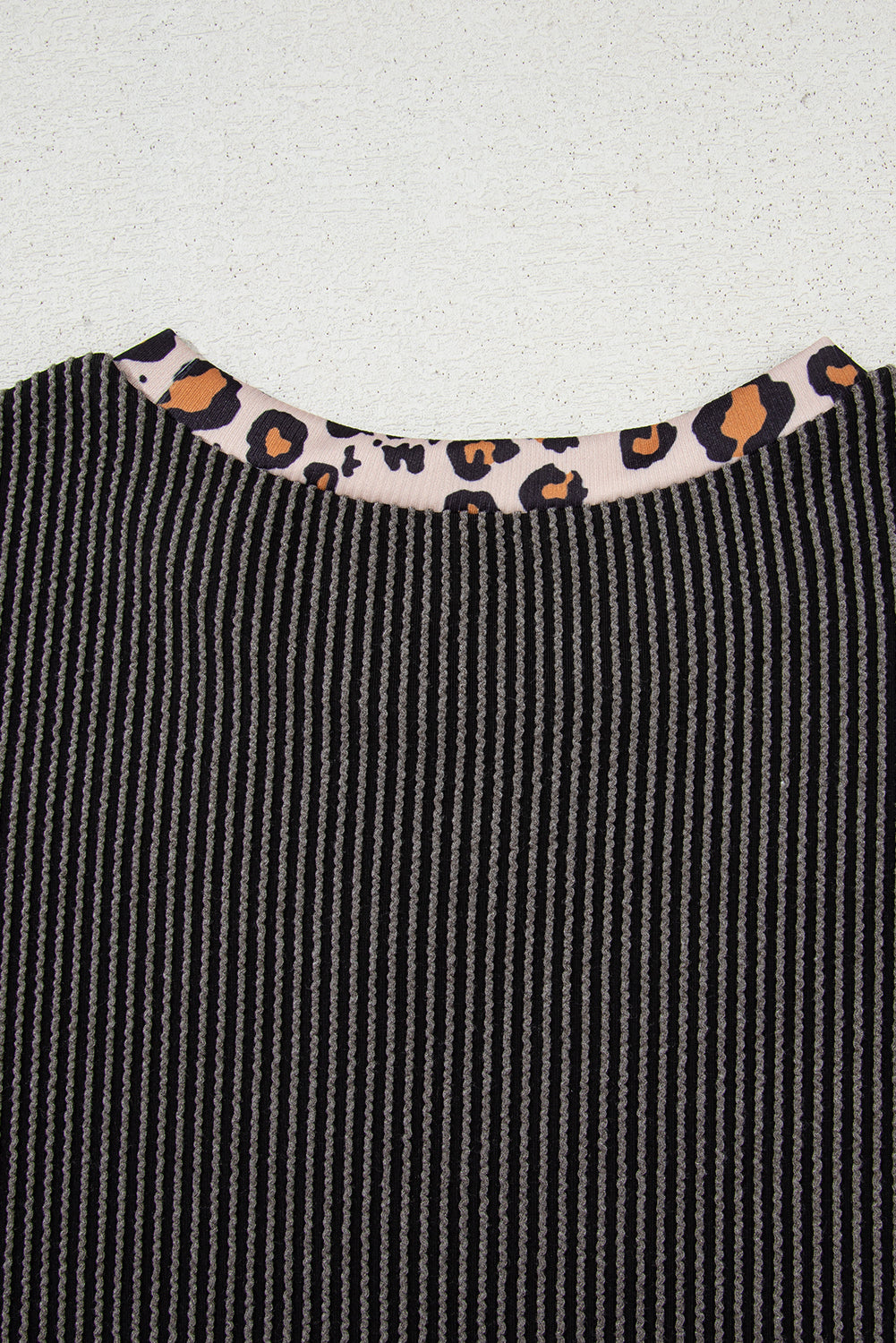 Cozy Horizon Leopard Ribbed Top and Cropped Pants Set