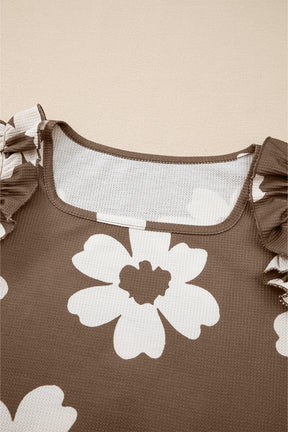 Let it Blossom Floral Ruffled Sleeve Top