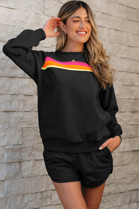 Match Made In Heaven Black Pullover and Short Set