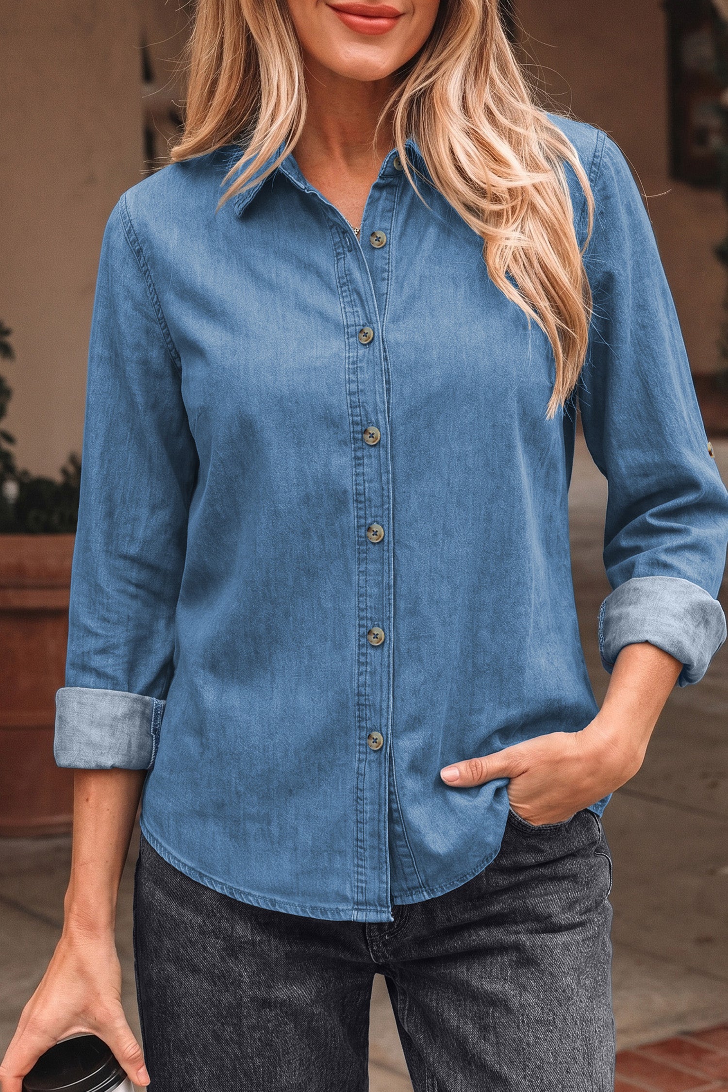 Fade Into You Denim Top