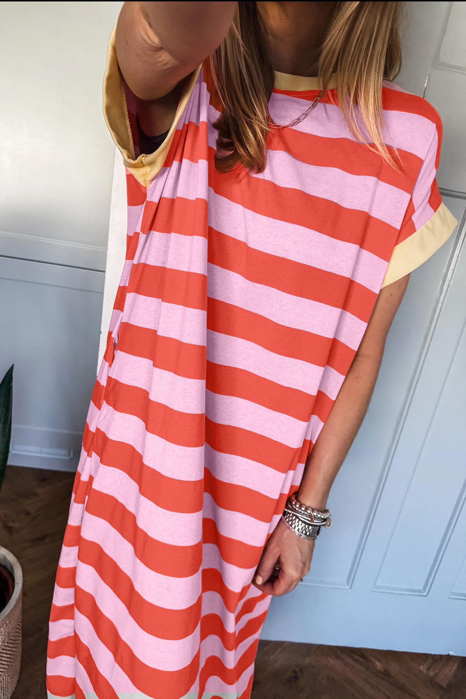 Cabana Cutie Stripe Cuffed Dress (2 Colors)