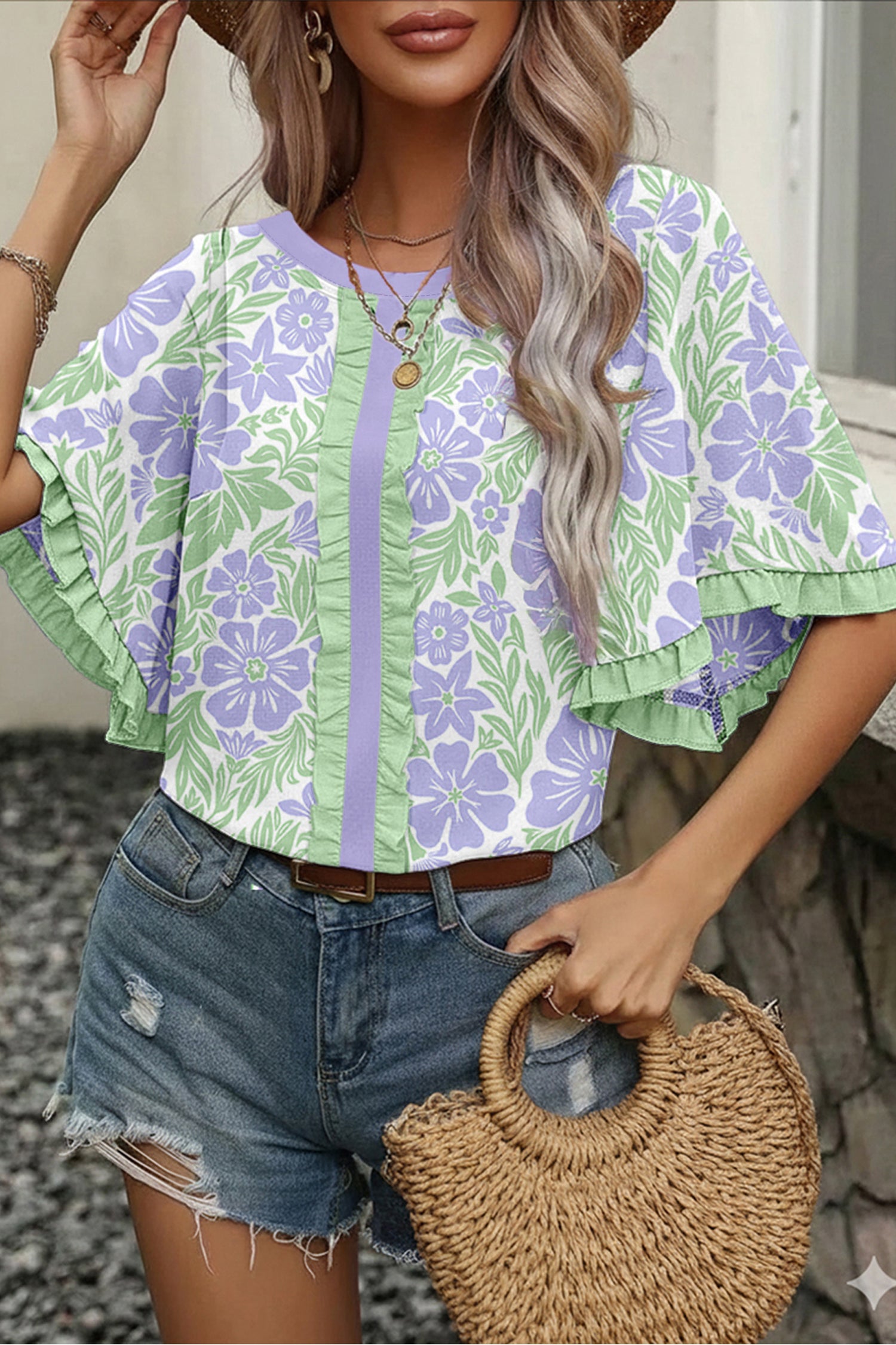 Made You Look Purple Floral Print Top
