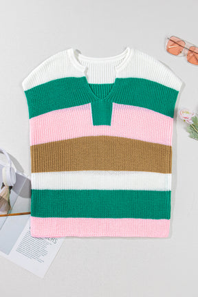 In Living Color Block V Neck Sweater
