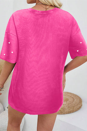 Pearl Of Wisdom Bright Pink Beaded Top