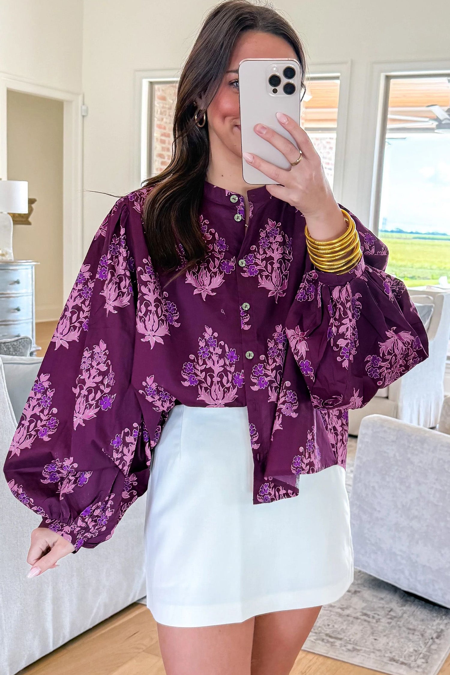 Midnight Bloom Floral Print Top