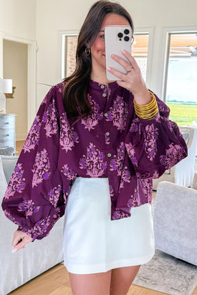 Midnight Bloom Floral Print Top