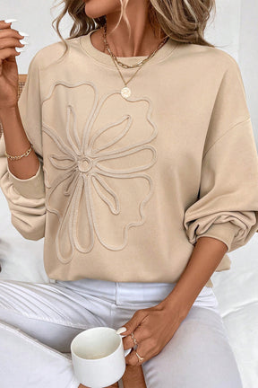 Deeply Rooted Embroidered Flower Sweatshirt