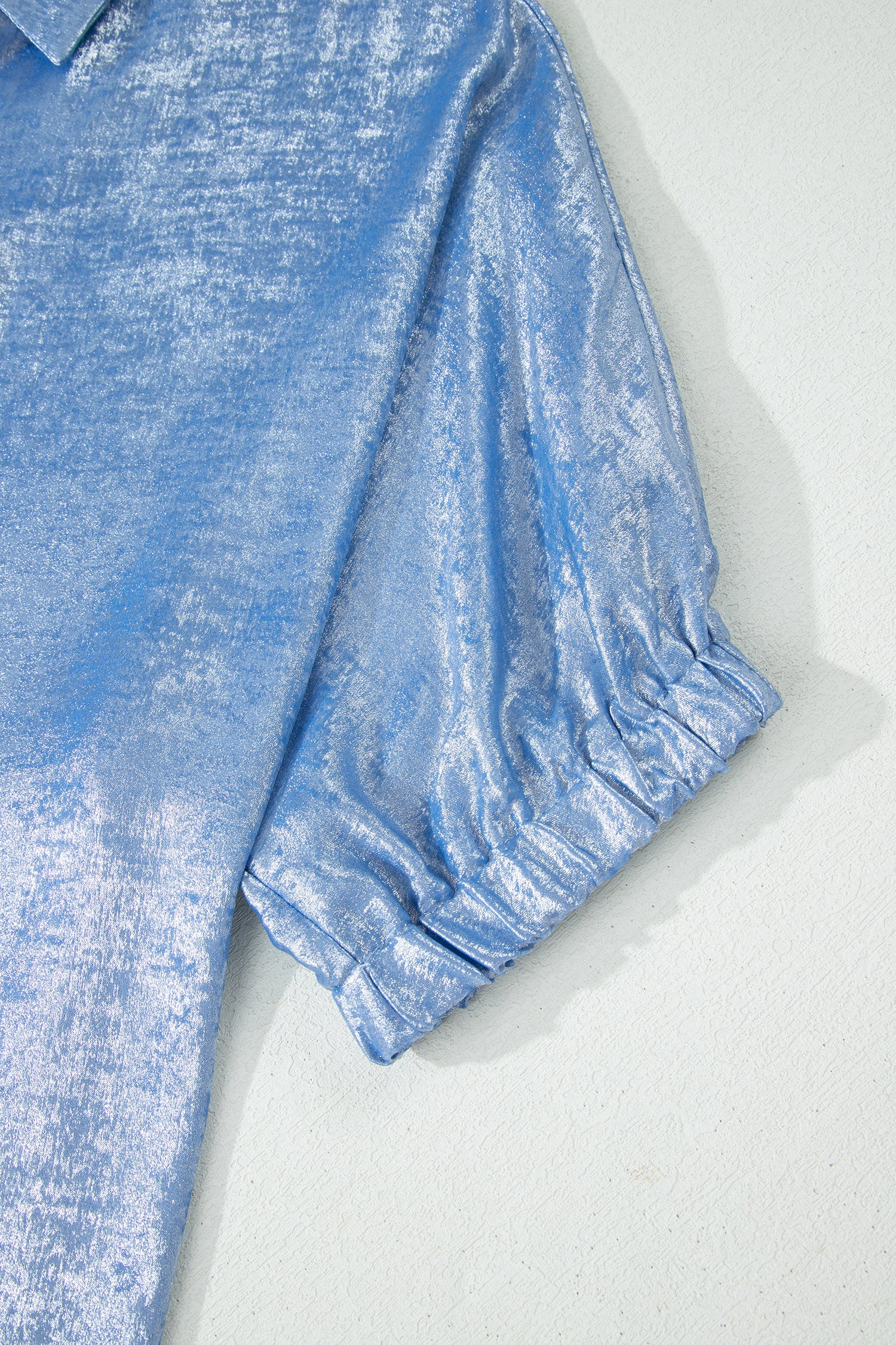 All The Sparkles Blue Metallic Top